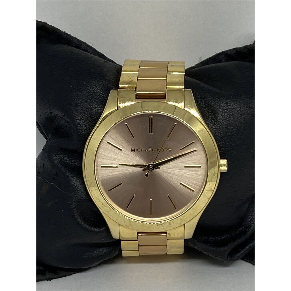 Michael Kors Slim Runway MK3493 Women's Gold Stainless Steel Analog Watch VK207